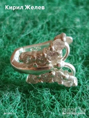 Нежни сребърни обеци във формата на ПЕПЕРУДА 🦋 с инкрустирани кристали 18703, снимка 3 - Обеци - 54104520