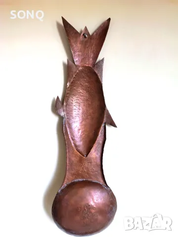 Интересна Стара Медна Лъжица-Риба, снимка 5 - Антикварни и старинни предмети - 50204348