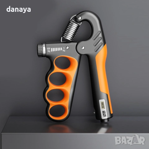 6460 Фитнес уред за тренировка на ръце и пръсти с брояч – регулируем тренажор за сила на захвата, снимка 7 - Фитнес уреди - 53780334