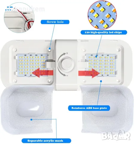 НОВА! LED Лампа за каравана, кемпер, димируема 12V 10W, снимка 5 - Лед осветление - 47746399