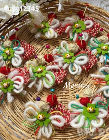 Първомартенски дървени шайбички-магнити!, снимка 4 - Декорация за дома - 53213400