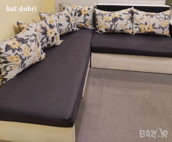 Холов ъглов диван с функция сън , снимка 5 - Дивани и мека мебел - 46393621