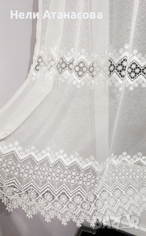 Немско перде с бродерия-късо, снимка 3 - Пердета и завеси - 52877199