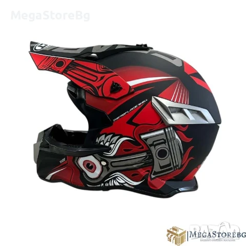 Кросова каска 188 - размер XL - Matt Black/Red, снимка 6 - Аксесоари и консумативи - 50527284