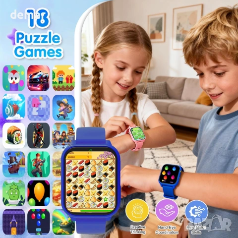 Детски смарт часовник с 18 игри, смарт часовник за деца с камера, снимка 2 - Смарт часовници - 54224405