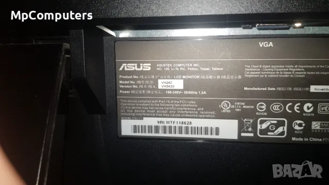 Монитор 24 '' Asus, снимка 3 - Монитори - 47447657