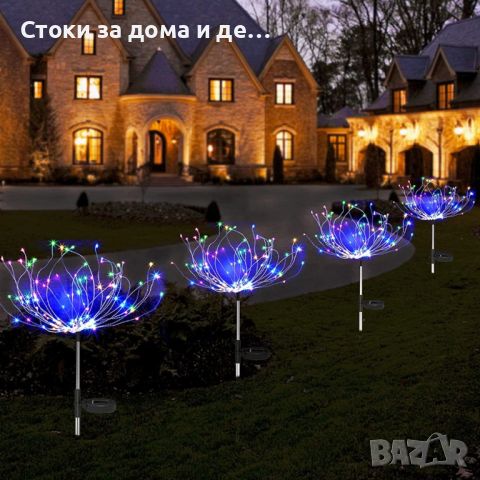 ✨2БР. СВЕТЕЩО LED ДЪРВО СЪС СОЛАРЕН ПАНЕЛ, снимка 3 - Лед осветление - 45349656