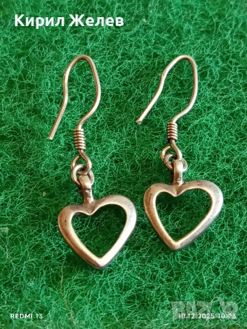 Романтични висящи сребърни обеци във формата на сърце ❤️ стил и елегантност 48089, снимка 2 - Обеци - 52718512