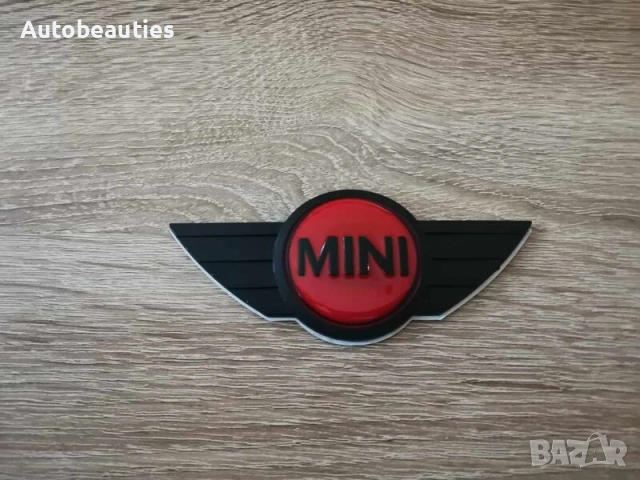 MINI Cooper емблема стар стил черно с червено 