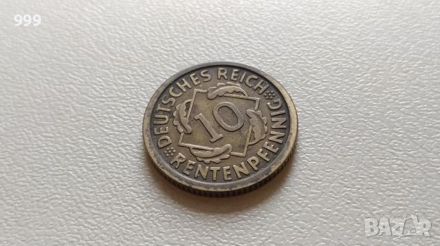 10 пфенига (рентпфенига) 1924 D Германия, снимка 1 - Нумизматика и бонистика - 45752498
