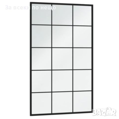 Огледало за стена, черно, 100х60 см, метал, снимка 5 - Огледала - 45888282