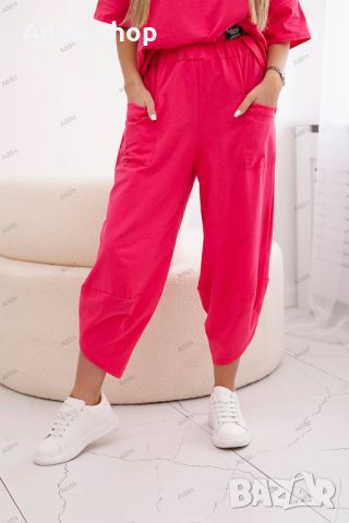 Дамски памучен комплект блуза + панталон, 3цвята , снимка 5 - Комплекти - 45657061