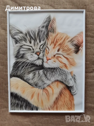 Арт сет "Влюбени котки", картина, художествен принт , снимка 3 - Картини - 53291987