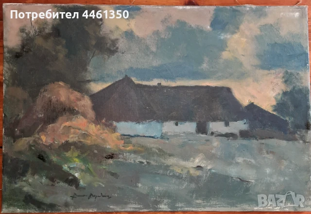 Стара картина пейзаж с ферма на худ. Arne Aspelin 1911-1990