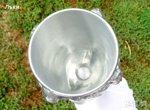 Калаен бокал,чаша за вино,глави на овен,ангели,барок. , снимка 12 - Антикварни и старинни предмети - 51704366