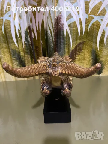 Декорация,скулптура глава на дракон от полиран бронз ХХL, снимка 7 - Декорация за дома - 49322064