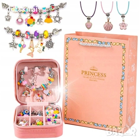 Детски комплект за бижута Принцеса - 68 части, снимка 5 - Кукли - 53856252