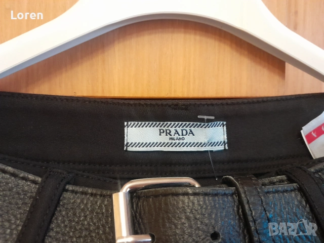 * Prada*Черен панталон надолу разкроен , снимка 6 - Панталони - 54144619