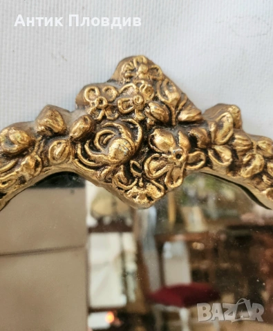 Винтидж огледало „Versailles“ със златиста метална рамка, снимка 2 - Огледала - 53720562