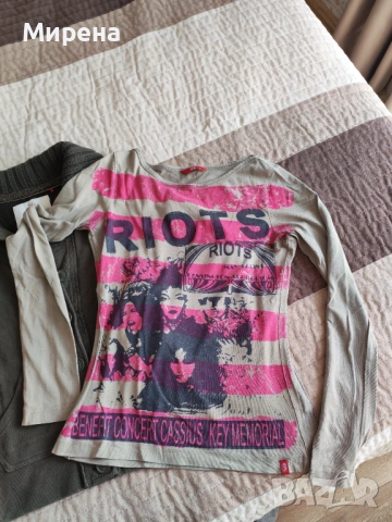 Комплект тютюнево зелена жилетка и блуза EDC by Esprit, размер ХS-S, снимка 5 - Жилетки - 54224523