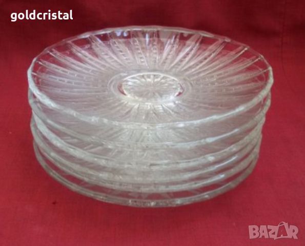  кристални десертни чинии  , снимка 4 - Антикварни и старинни предмети - 19008491