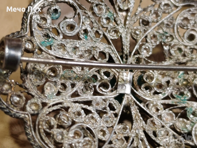 Стара сребърна брошка филигран (12), снимка 7 - Други - 52251024