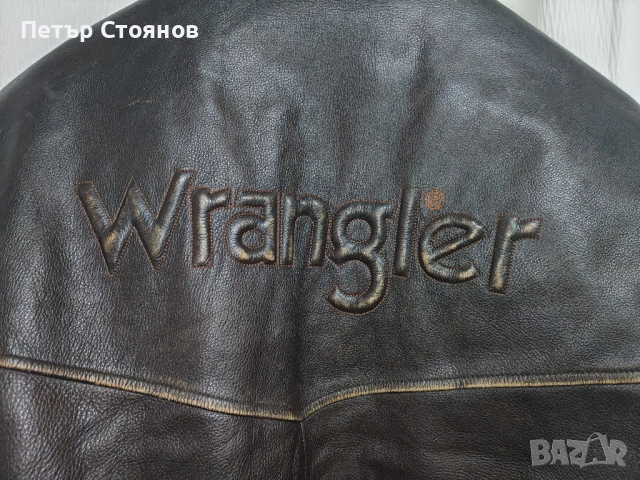 Мъжко Vintage кожено яке от естествена кожа WRANGLER р-р XL, снимка 10 - Якета - 52464296