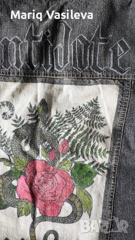 Ръчно рисувано дънково яке, снимка 3 - Якета - 53354990