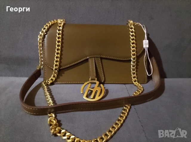 Нова дамска чанта от естествена кожа