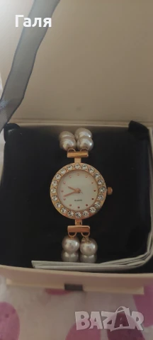 Часовник-бижу с перли и бижута с перли и естествени камъни , снимка 6 - Дамски - 51429222