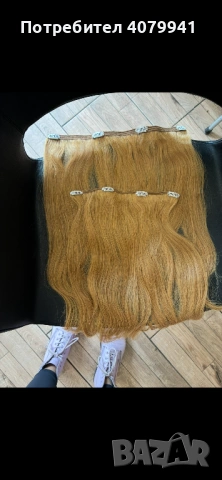 Естествени екстеншьни 100г / 53СМ - пльтни, меки, цвят рус, снимка 5 - Аксесоари за коса - 54112965