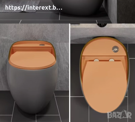 Дизайнерски яйцевиден моноблок – Сив мат с оранжев капак, снимка 4 - Други - 54073484