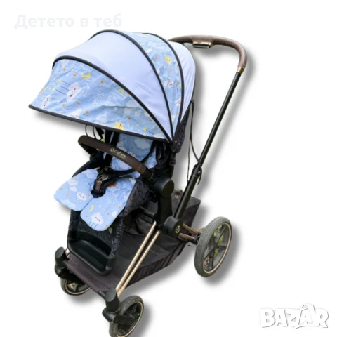 Сенник за количка сфера универсален, сини облаци, снимка 1
