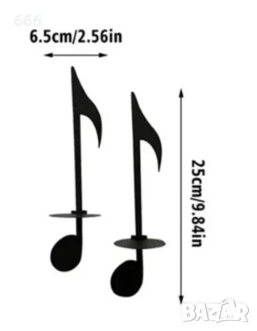 СВЕЩНИК МУЗИКАЛНИ НОТИ, снимка 4 - Други стоки за дома - 47195479