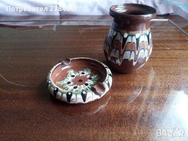 Комплект керамична ваза и пепелник от социализма , снимка 8 - Вази - 45455544