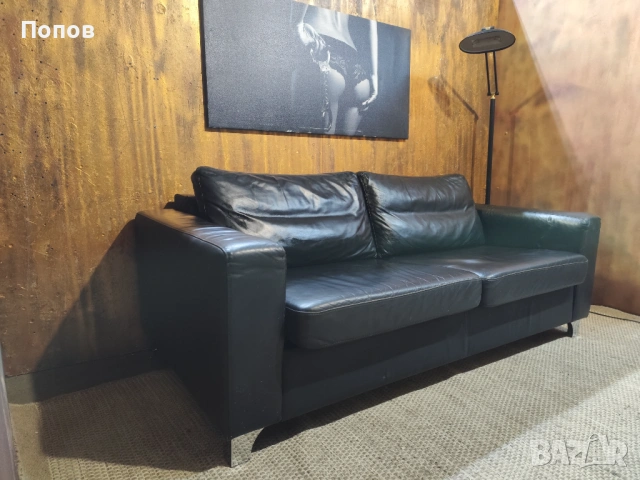 Дизайнерски кожен диван с функция сън