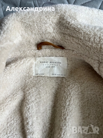 Дамско кожено яке кожух на ZARA / Зара от естествена кожа велур , снимка 3 - Якета - 51944731