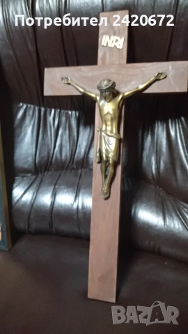дървен кръст с разпятие., снимка 5 - Антикварни и старинни предмети - 53703601