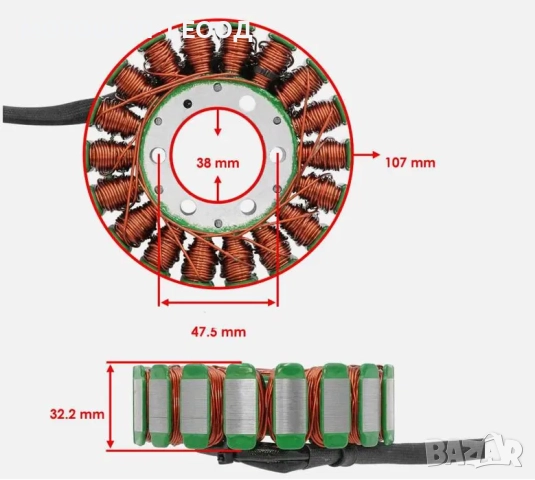НОВ СТАТОР намотки звезда 2001-2004 Suzuki GSXR 1000 GSX-R600 GSX-R750, снимка 2 - Части - 52069595