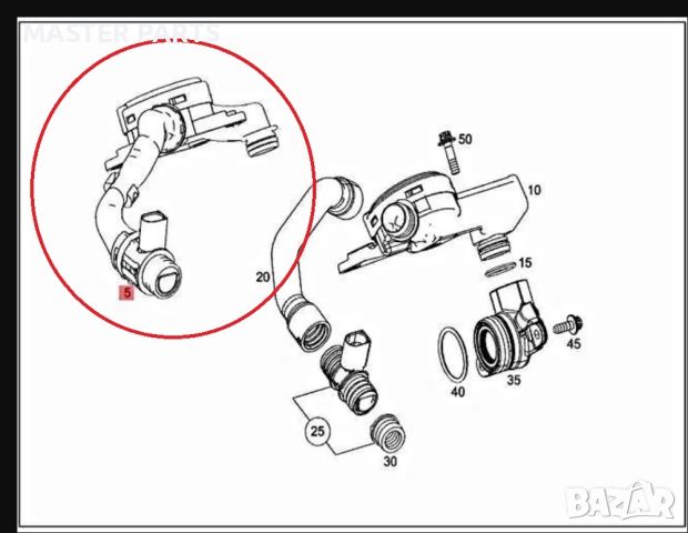 Оригинален ремонтен комплект картерна вентилация Mercedes, снимка 2 - Части - 46319053