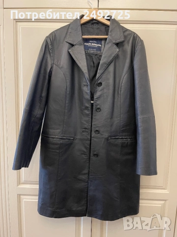 2 бр Палто яке черно естествена кожа ново TOM TAILOR и HELLINE , снимка 3 - Якета - 34943765