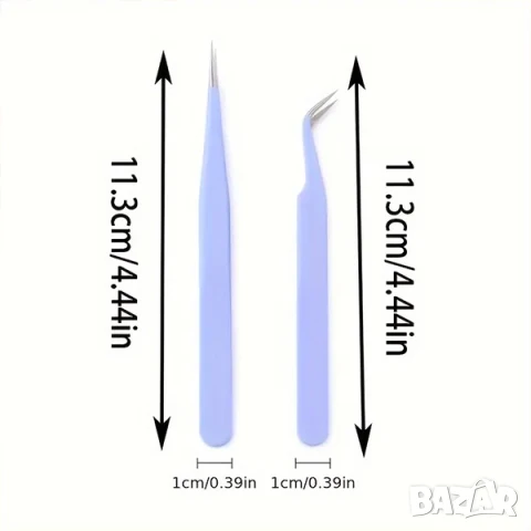 РАЗПРОДАЖБА! - Комплект пинцети - извита и права 2 броя , снимка 3 - Продукти за маникюр - 51094188