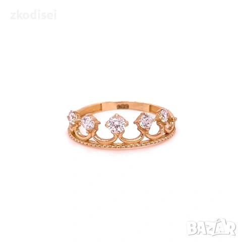 Златен дамски пръстен 1,21гр. размер:54 14кр. проба:585 модел:38763-1