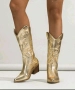 Дамски ботуши в златисто , снимка 5