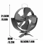 Вентилатор за камина с 4 лопатки, въртящ се на 360 градуса, за печка на дърва, еко-вентилатор, снимка 6