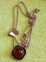 Красиво сребърно колие винтидж стил с Висулка Мианмар Кехлибар 37591, снимка 7