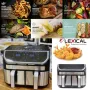 Двоен фритюрник с горещ въздух с тъч скрийн Lexical Airfryer LAF-3080, снимка 5