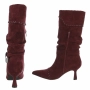 Дамски велурени боти на висок ток, 4цвята , снимка 5