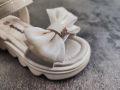 Ново!Детски сандали в бежово с панделка Apawwa /С69