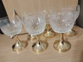 Кристални чаши с позлатени столчета , снимка 1